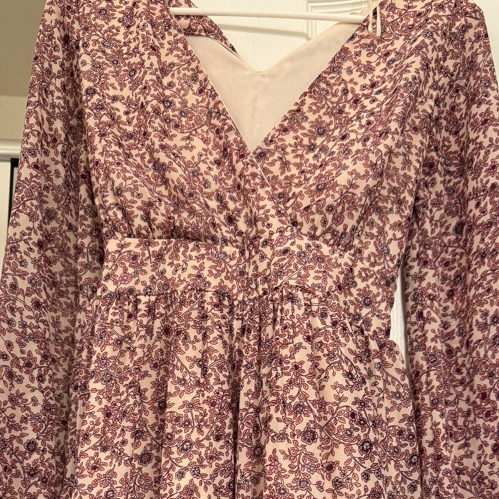 Japna size small pink floral full sleeve dress